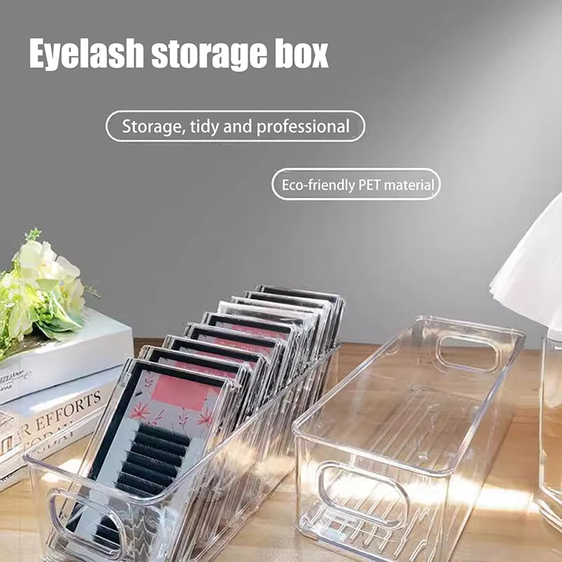 Transparente Wimpern-Aufbewahrungsbox, Make-up-Organizer, falsche Wimpern, Kleber, Palettenhalter, Pfropfen von Wimpernverlängerung