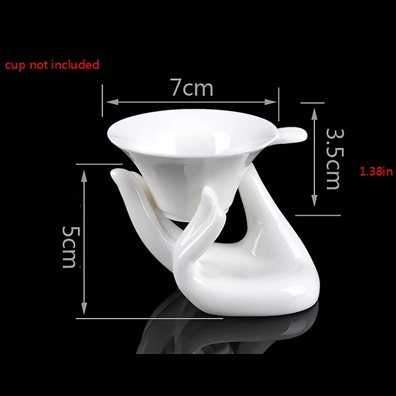 Tea Set CeramicTea Strainer White Porcelain Buddha Hand Rest Tea Strainer Set Ceramic Filter Tea Leak Tea Ceremony Accessories