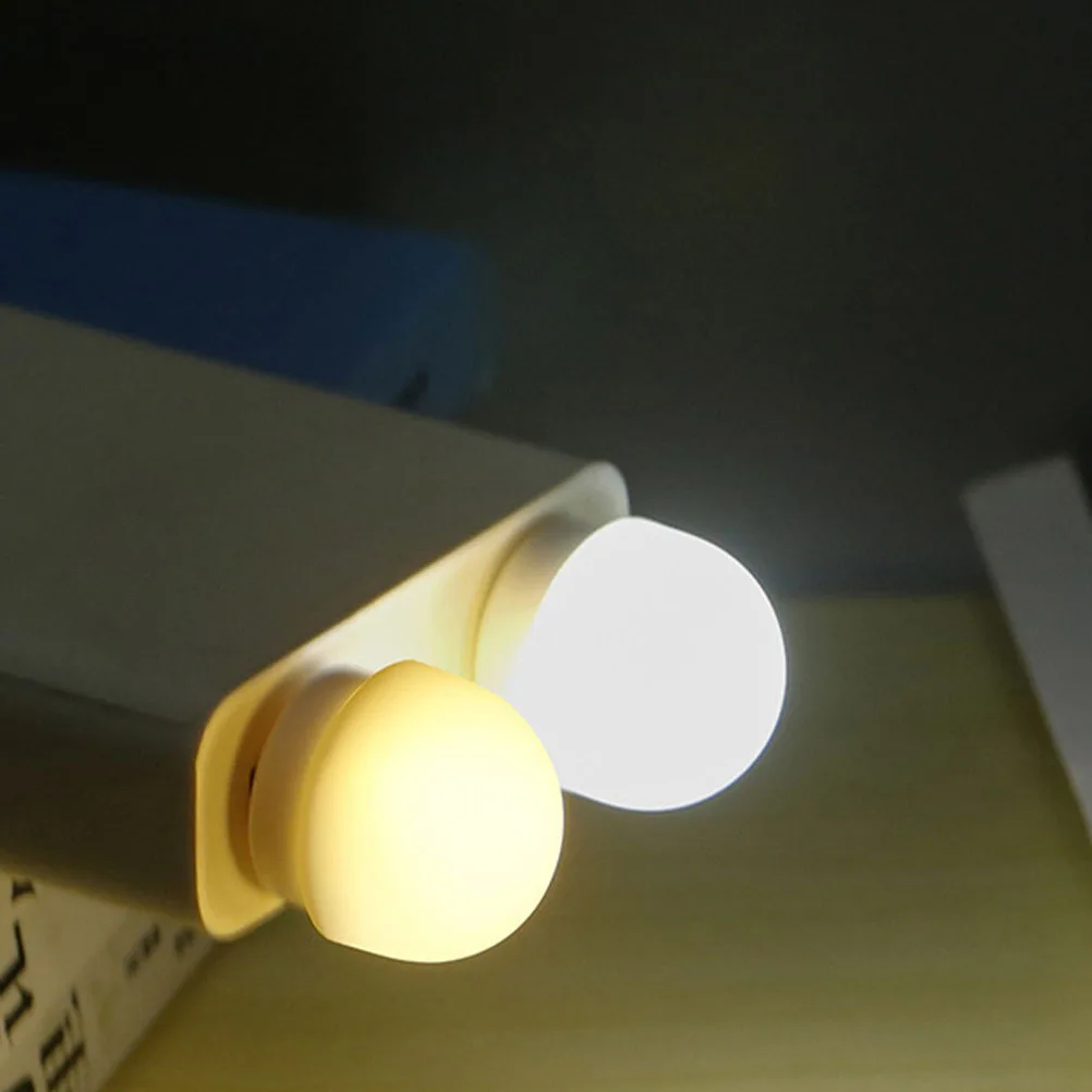 2Pcs USB Night Lights Mini LED Bedside Lamps Portable Bedroom Emergency LED Lights USB Charging Compact Lightweight Plastic