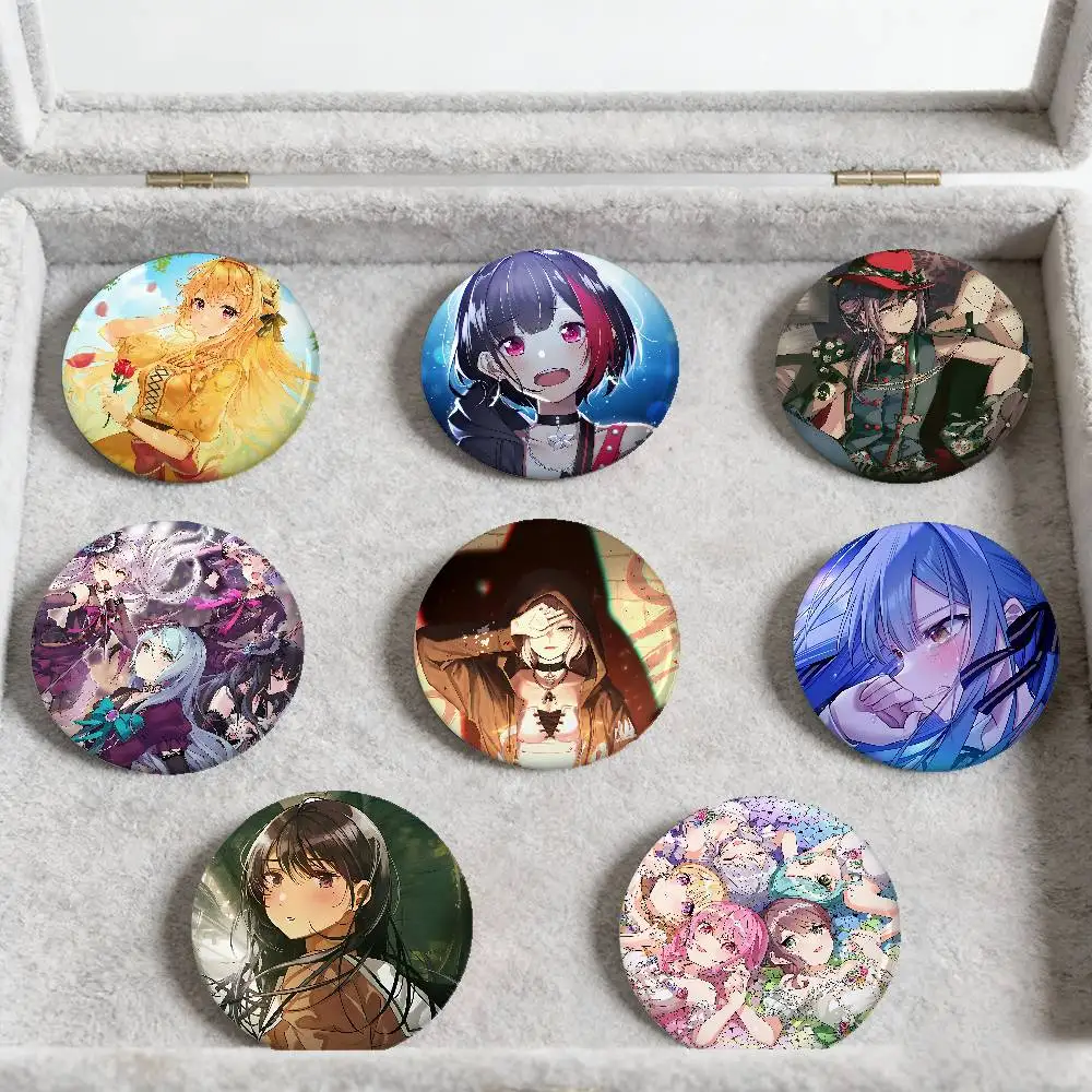 BanG Dream Badges Peripheral Lapel Pins Tinplate Round Brooch For Shoulder Bag Accessories Souvenir Gifts