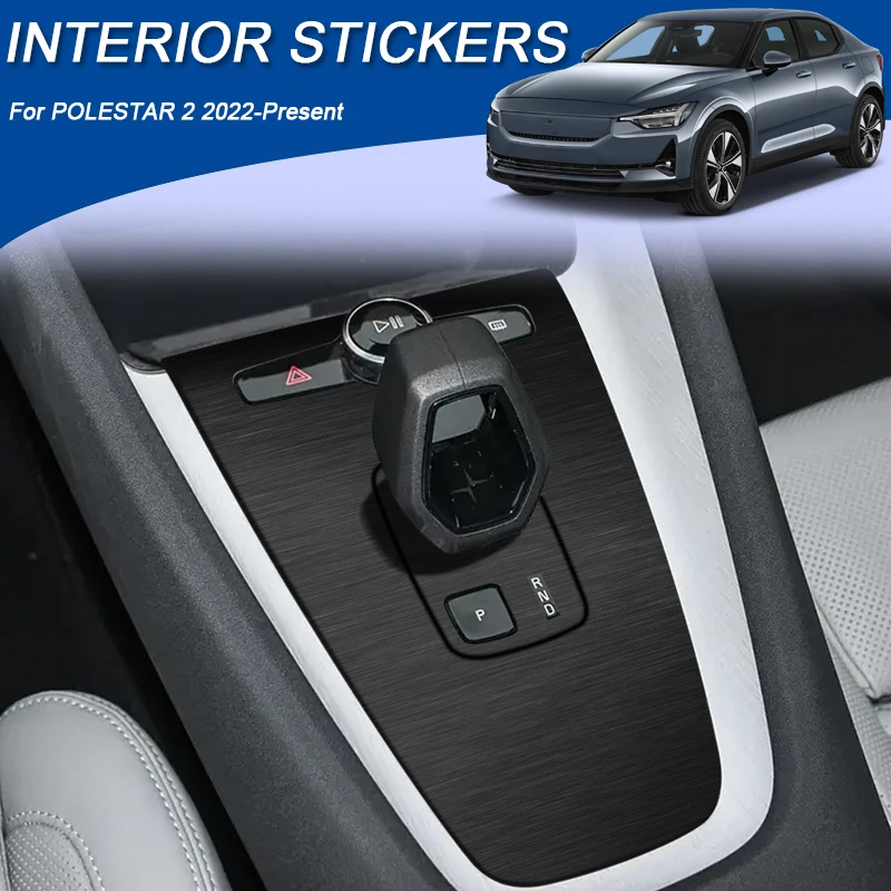 

Автомобильная карбоновая внутренняя наклейка для POLESTAR 2 2022-настоящее время, LHD, украшение панели коробки передач, защитная пленка, внутренний аксессуар