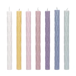 Diamond Embossed Acrylic Candle Mold DIY Transparent Geometry Cylindrical Rod Candle Making Soap Resin Mold Gifts Craft Supplies
