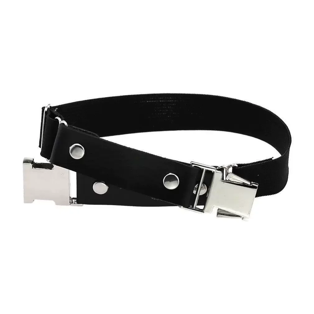 Comic Cosplay Punk black leather leg rings harness Garters leg Thigh Bands Y2K Subculture Elastic Gothic Lolita JK Leg Circles view 3