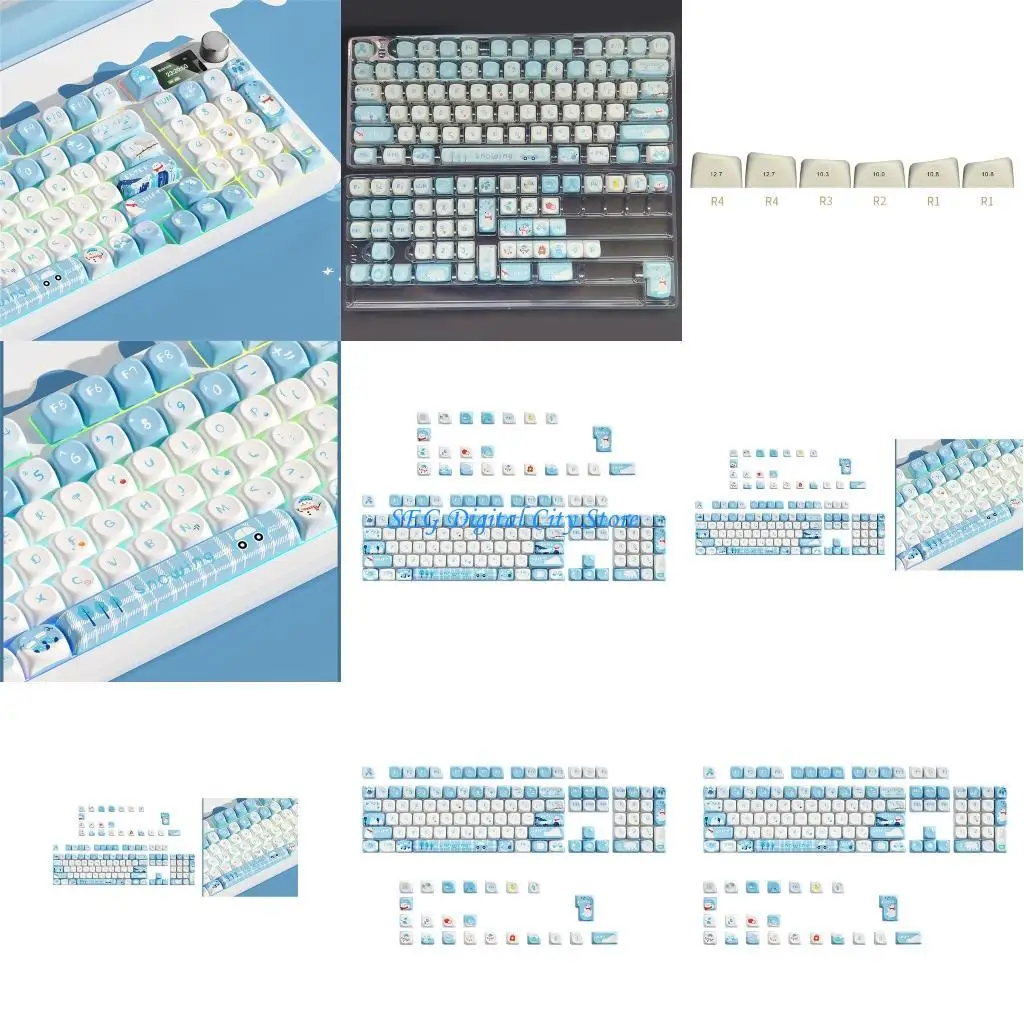 

U75B 128 Game Keycaps PBT Dye Sublimation Profile Layouts for Switches Mechanical Keyboards DIY Keycaps Set