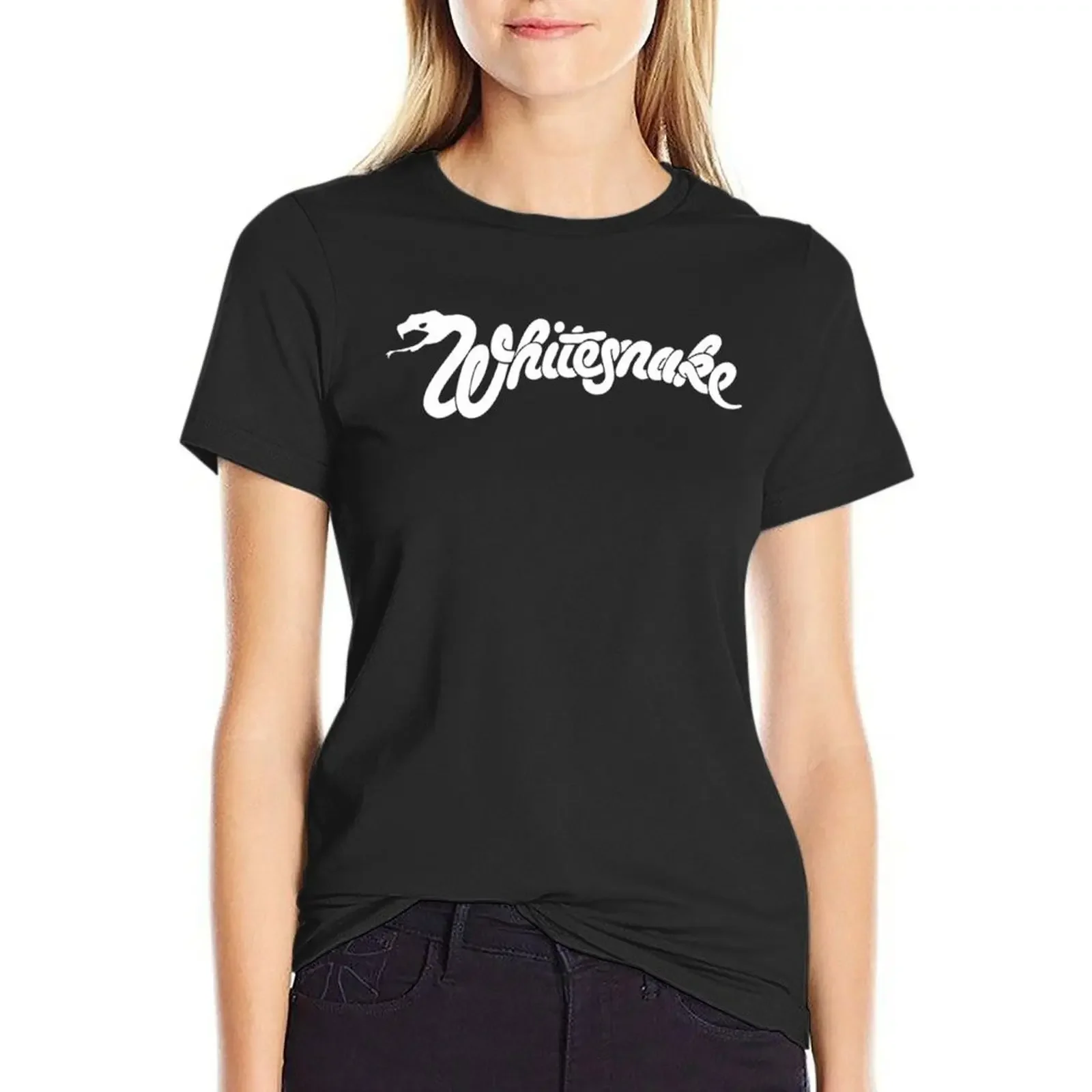 

Whitesnake Logo T-Shirt blanks new edition lady clothes summer tops t-shirt dress for Women sexy