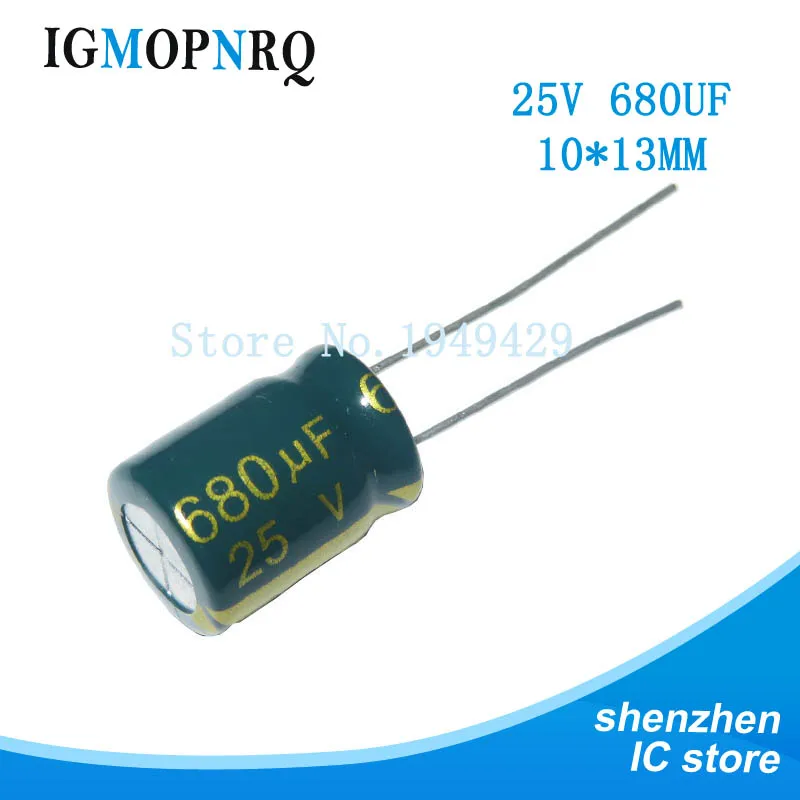 20PCS Higt quality 25V680UF 10X13 680UF 25V 10*13mm Electrolytic capacitor