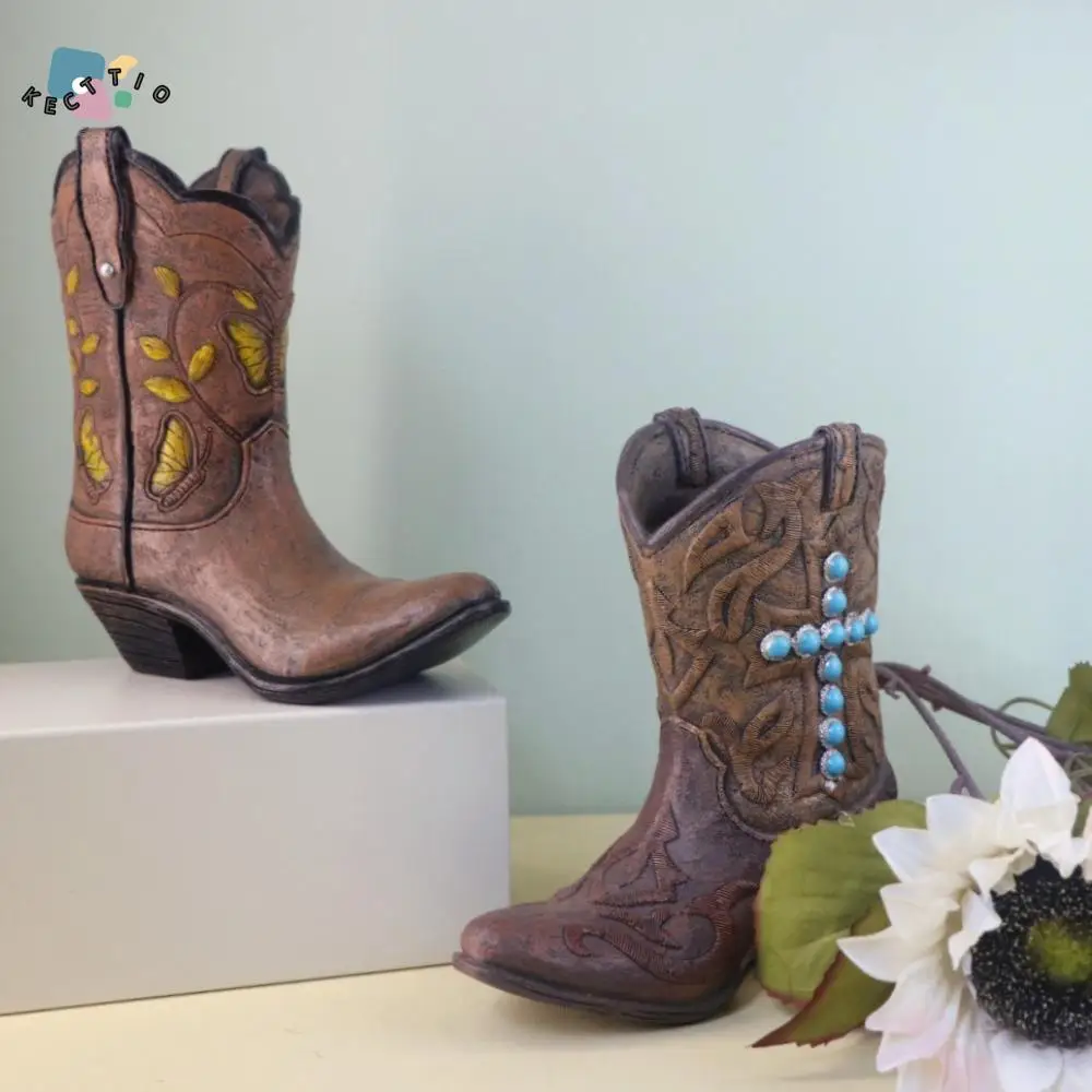 

Unique Boot Shaped Vases Resin Handmade Hydroponic Plant Container Elegant Waterproof Flower Arrangement Pot Hydroponic Planting