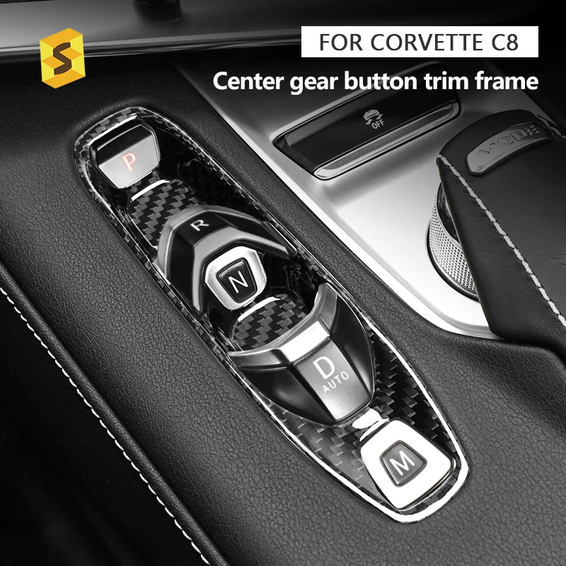 ES Car Interior Accessories Attractive Modern Center Gear Button Trim Frame For Corvette C8