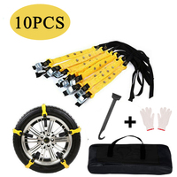 10PCS Motorcycle Snow Chain Anti-skid Bracelets Belts Bands Off Road Nylon Urethane Watch Band Wheel Chain Car Tyre Snow Strap