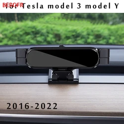 Car Phone Holder For Tesla Model 3 Model Y 2022 2021 2019 Car Styling Bracket GPS Stand Rotatable Support Mobile Accessories