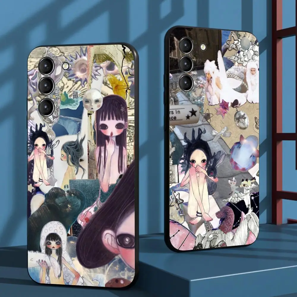 Hot Selling Aya Takano japan painting Phone Case For Samsung Galaxy S26 S25 S24 S23 S22 S21 Plus Ultra Note20 Soft Black