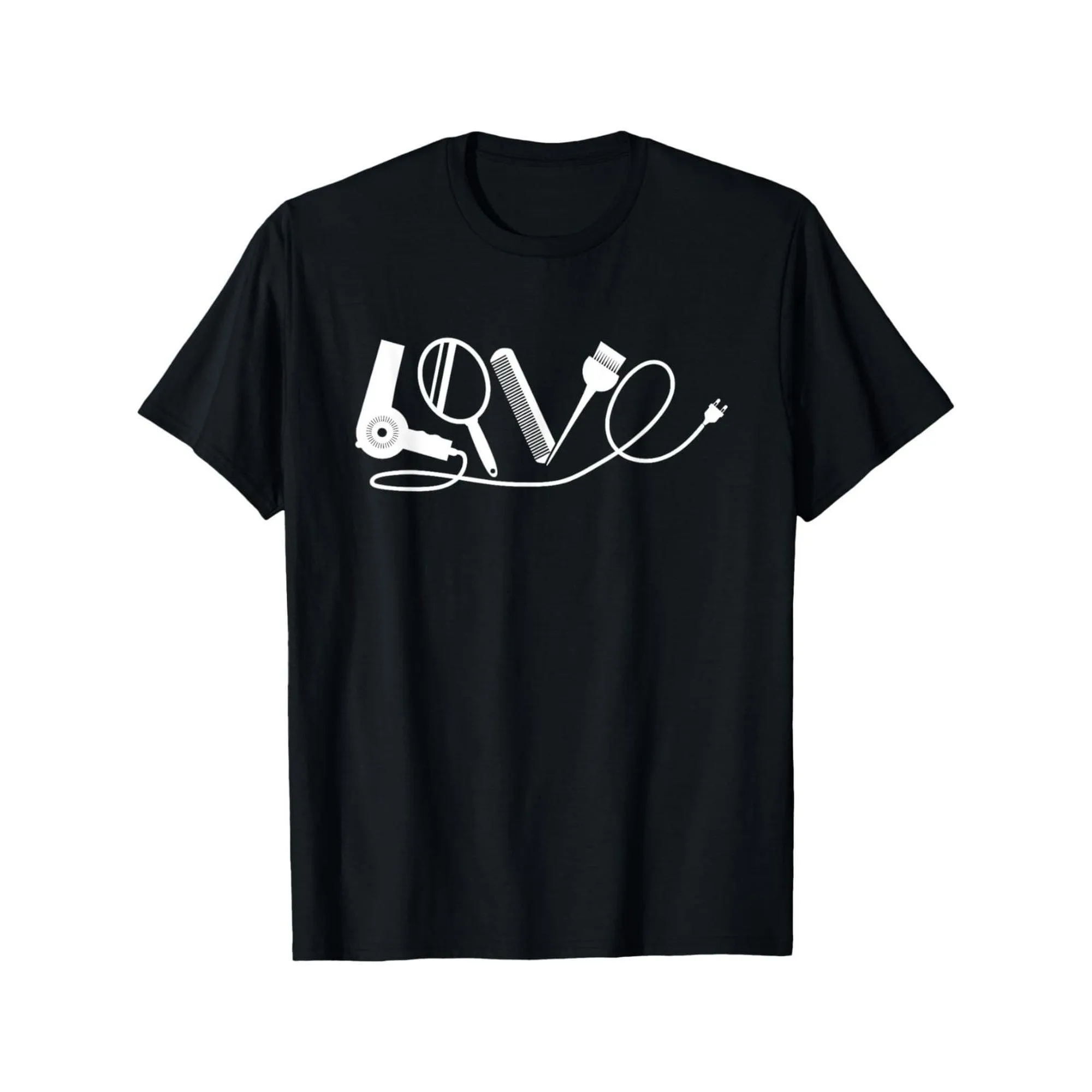 Barber LOVE Graphic T-Shirt Men Short Sleeve Hair Stylist Gift Cotton Crew Neck Casual Tee