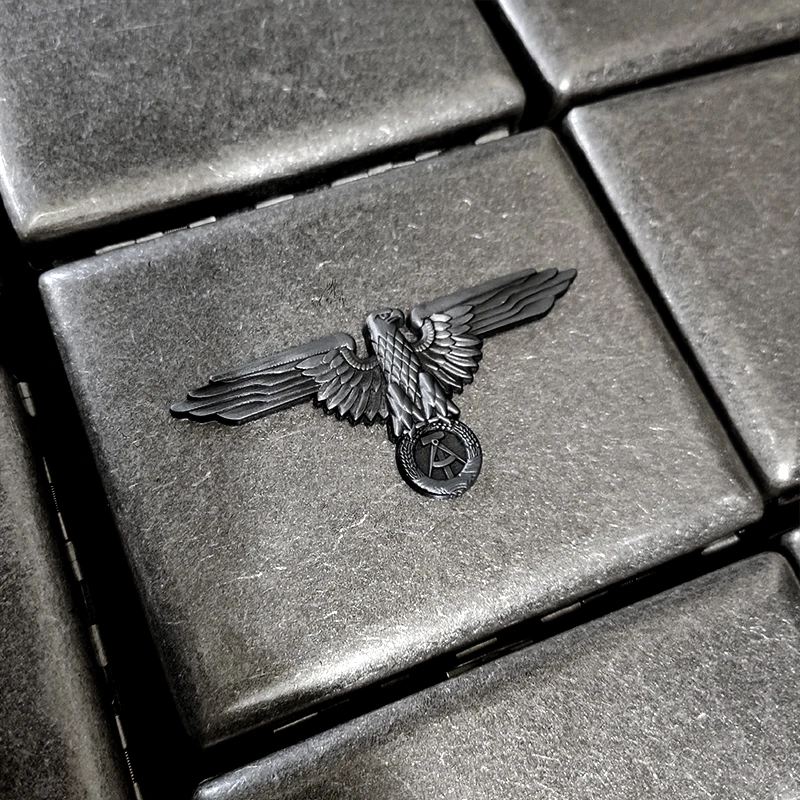 East German Eagle Pure Copper Cigarette Case Holder Black Hawk Design Portable Men's Gift for 16/20 Sticks