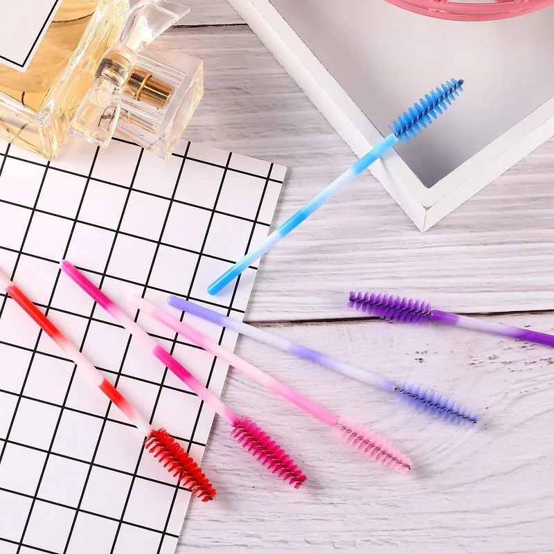300/100 pçs escova de sobrancelha descartável varinhas de rímel aplicador de cílios escova de cosméticos com alça de cristal ferramenta de extensão de cílios