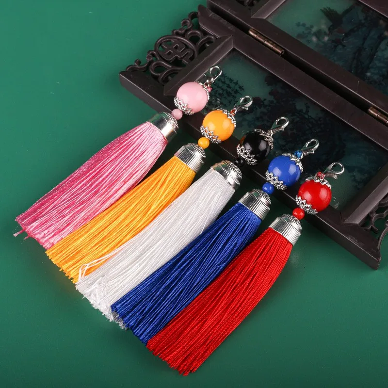 10pc Vintage Bead Tassel Lobster Clasp Pendant DIY Clothing Sewing Accessories Curtain Bag Decoration Keychain Hanging Ornaments