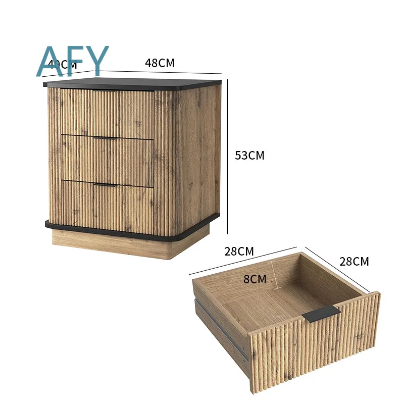 American Retro Bedside Table for Bedroom Home Decor Storage Cabinet Chest of Drawers for Living Room Office Small Space
