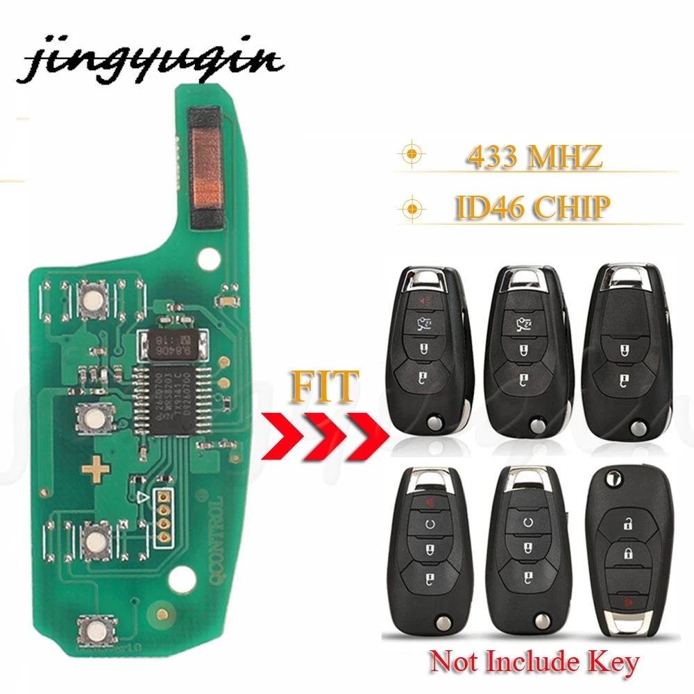 

jingyuqin Remote Car Circuit Board 433MHz ID46 PCF7941E For Chevrolet Colorado Cruze Trailblazer Onix Tracker Onix RS Key Fob