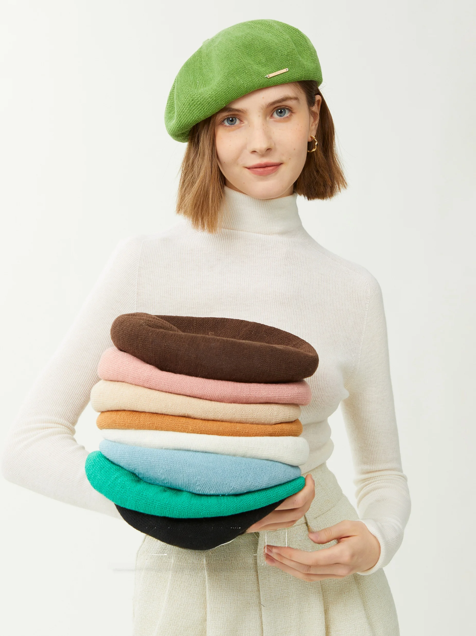 ピュアリネンベレー帽-通気性のある芸術的な春夏ヴィンテージ大頭サイズの帽子-画家や若者向けの多用途帽子