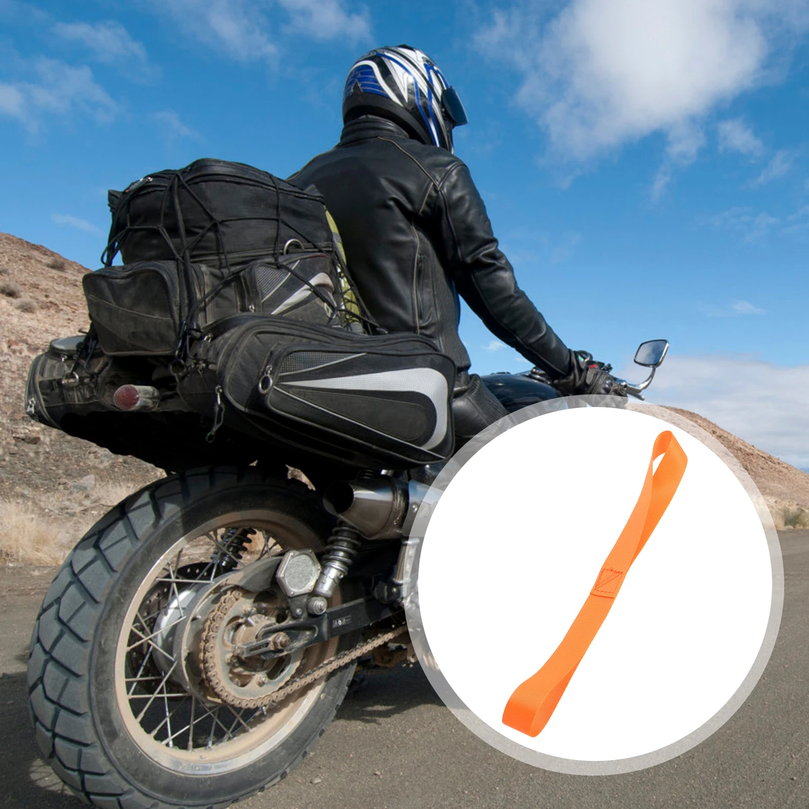 

10 Pcs Binding Rope Cargo Straps Tension Belt Tie Downs Atv for Trailers Handlebar Orange Loop Dirt Bike