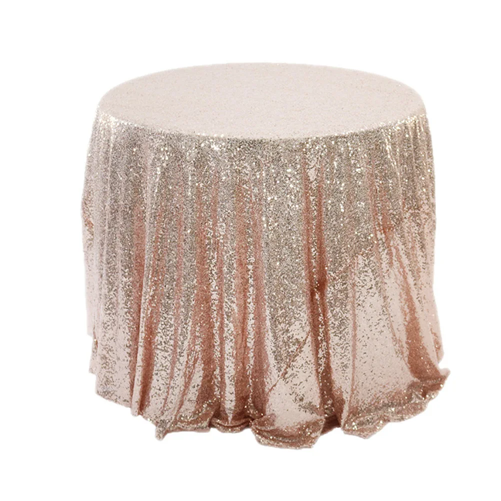 

Embroidered Party Wedding Table Cloth Pink Round Cake Banquet Cloth Sequin Round Wedding Tablecloth Sequins Tablecloth Cover