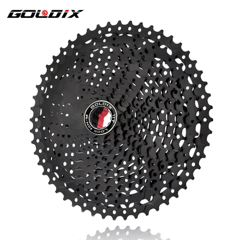 GOLDIX Black MTB Cassete 8/9/10/11/12 Speed 40/42/46/50/50T K7 8/9/10/11/12v Bicycle Freewheel Bicycle Sprocket for Shimano/SRAM