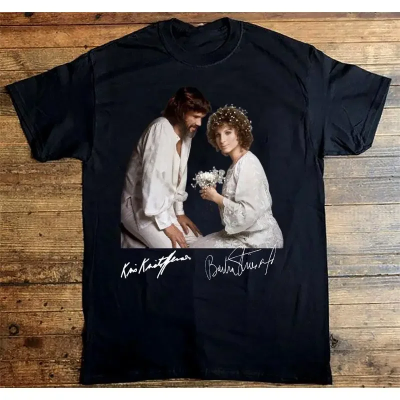 Kris Kristofferson And Barbra Streisand Signature Black All Size T Shirt AG2308