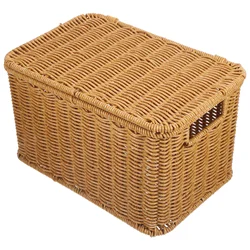 Scatola portaoggetti in tessuto Contenitori organizer per vestiti da camera da letto con coperchi Decora un grande cestino in vimini e vimini in rattan