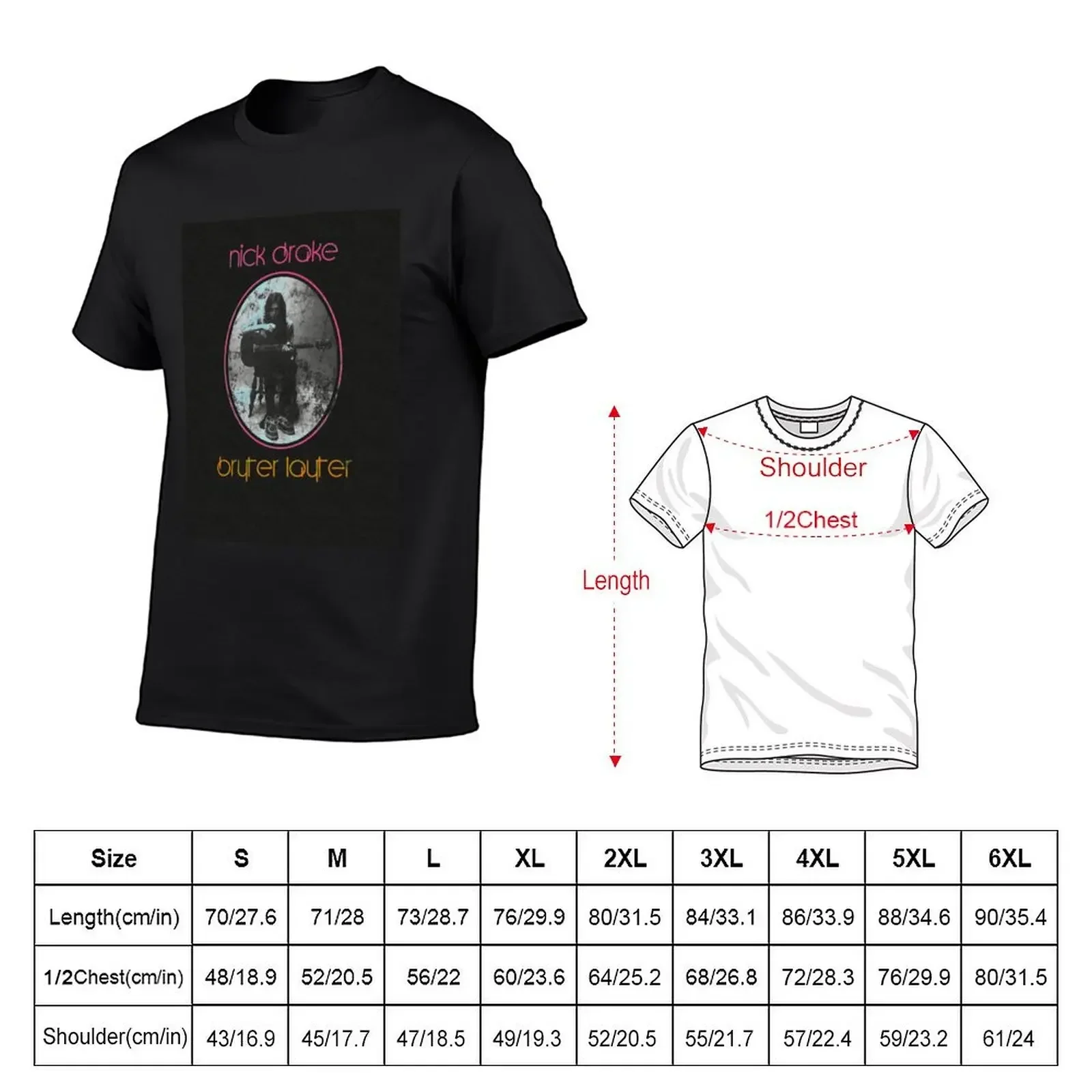 Nick Drake Bryter Layter Vintage T-Shirt customs design your own korean fashion vintage anime shirt Men's cotton t-shirt