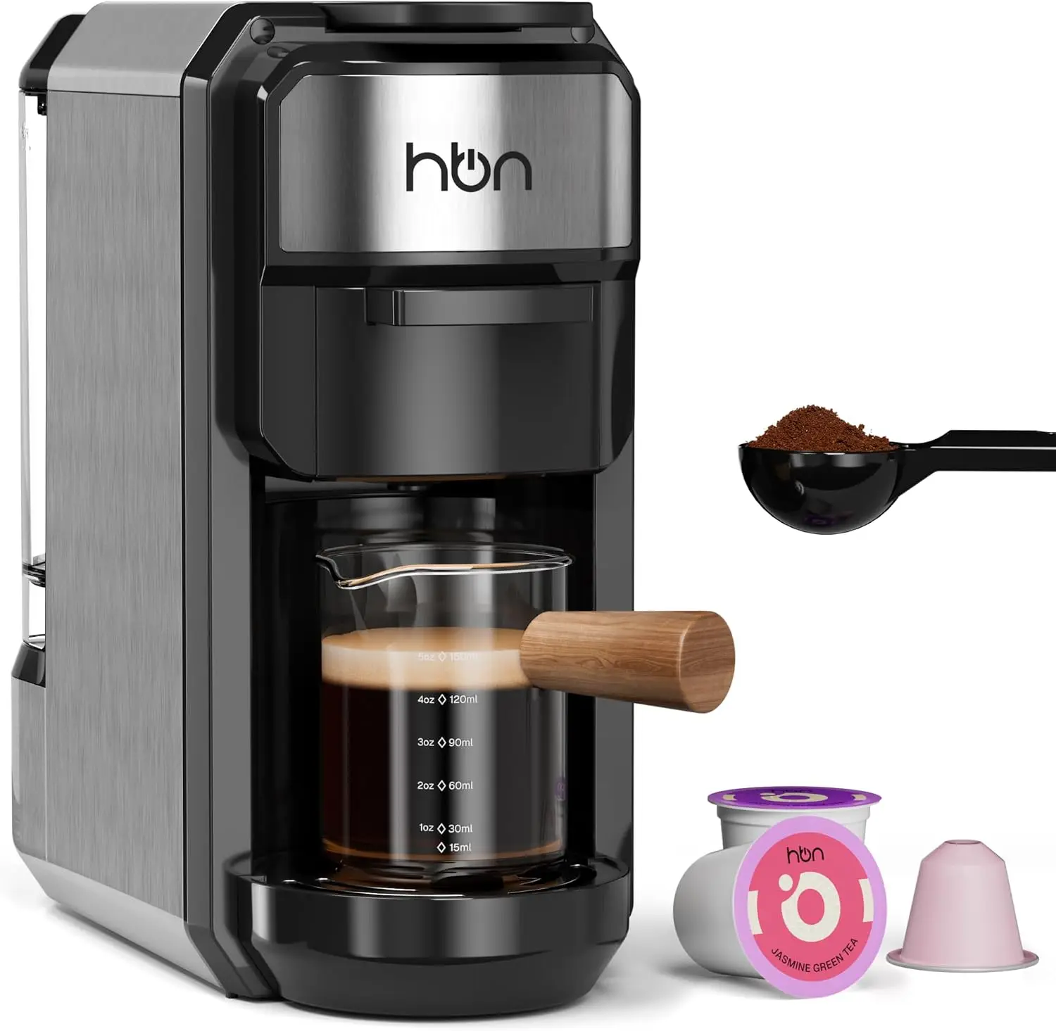 3-in-1 for Nespresso Capsule & K-Cup Pods & Ground Coffee Multi Coffee Maker Single Serve, 19Bar Programmable One-Touch