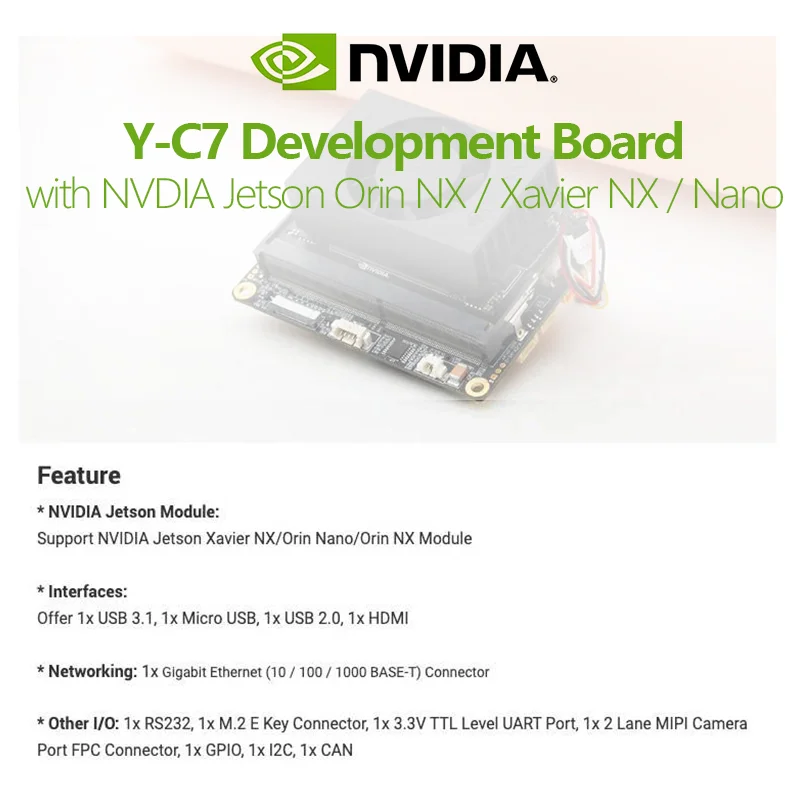 Y-C7 Development Board for Jetson Orin NX Xavier NX Orin Nano Optional 4GB 8GB 16GB RAM 128GB 256GB 512GB SSD