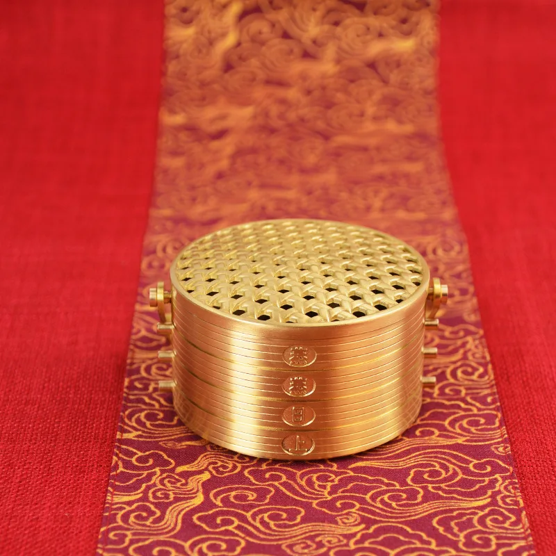 النحاس الإبداعية خبز اللون باخرة تبخير أشعة الشمس البخور الموقد Chinoiserie المنزل النحاس موقد الحلي