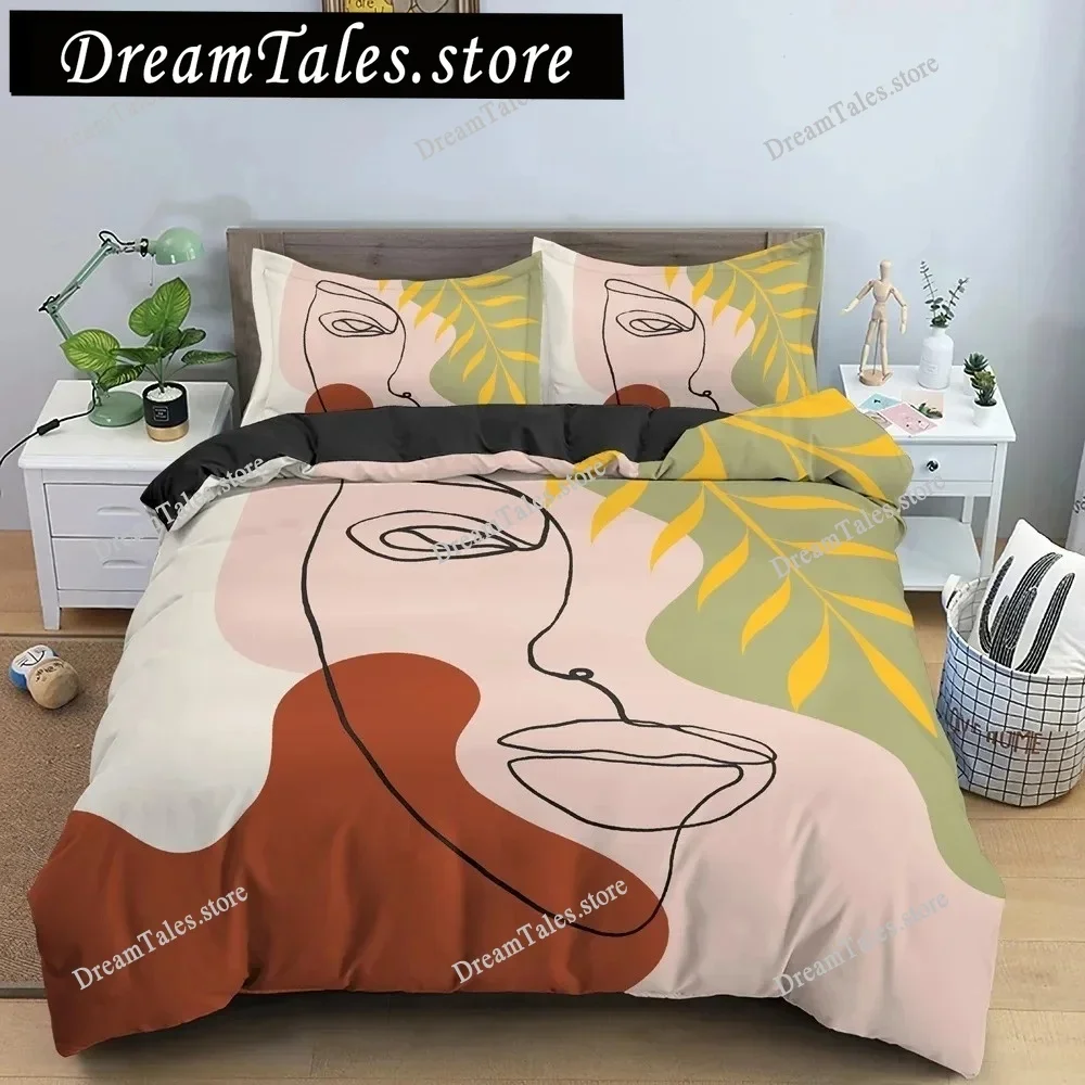 

Abstract Duvet Cover Set Abstract Art Style Polyester Comforter Cover with Pillowcase King Full Size for Boys Girls Bedding Set