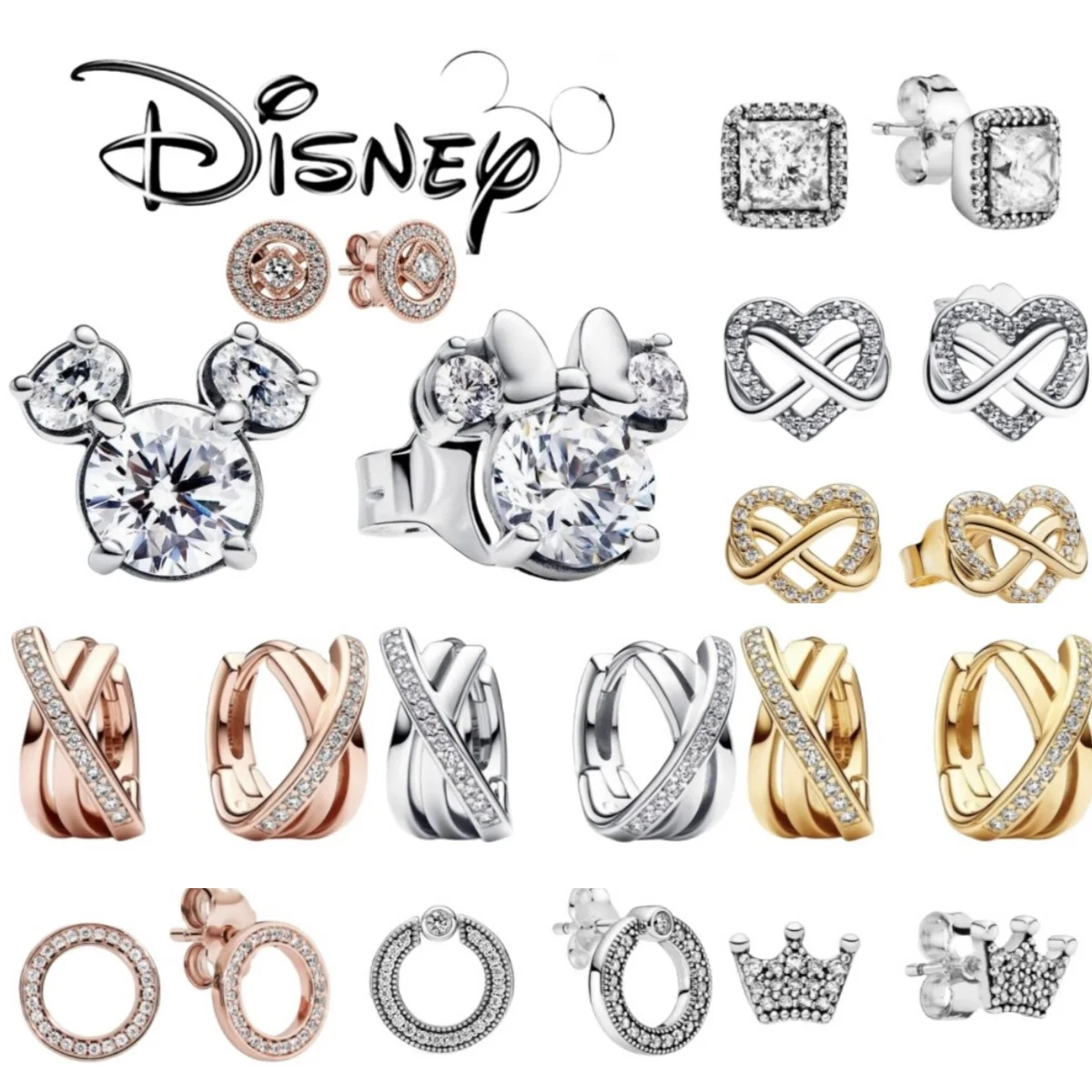 Befitting Disney Earrings 2024, the new glamorous women's party glittering pae ring earring jewelry