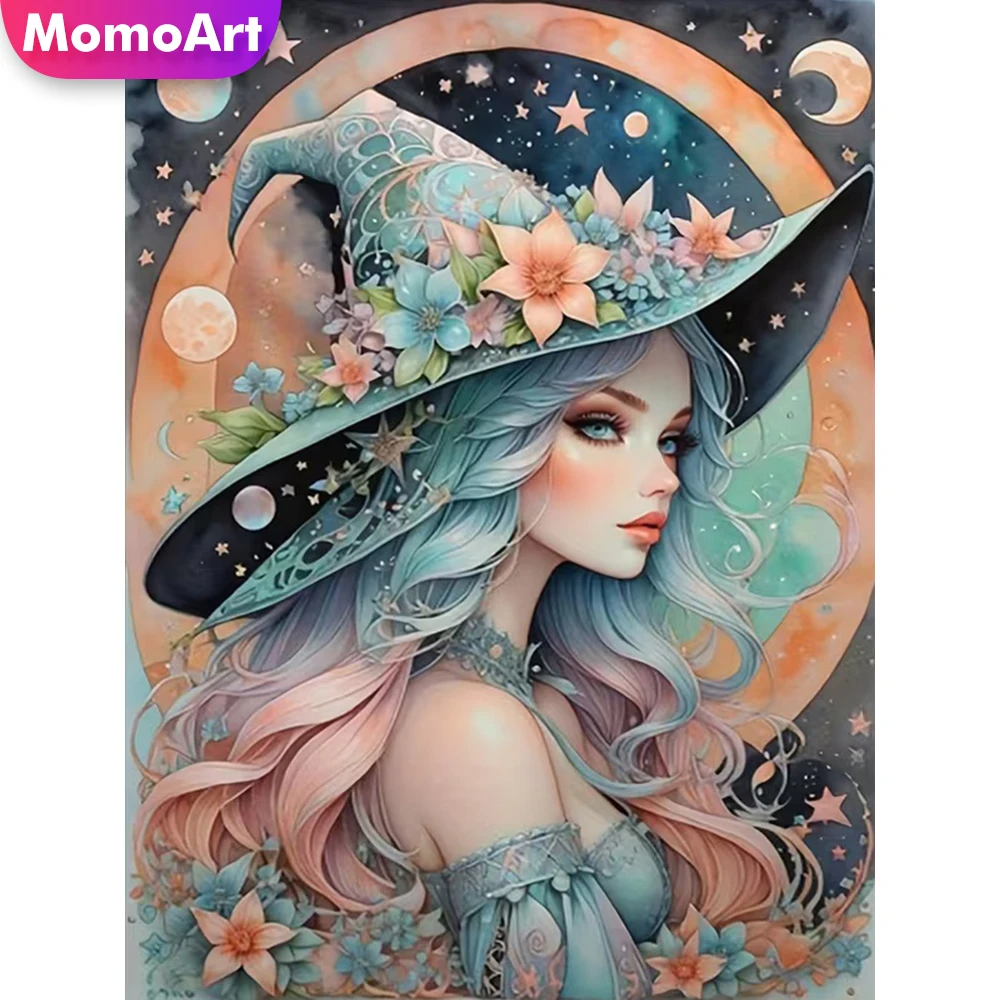 Momoart Neue Ankunft Diamant Stickerei Frau Malerei Porträt DIY Voll Platz Runde Diamant Mosaik Hexe Handgemachtes Geschenk