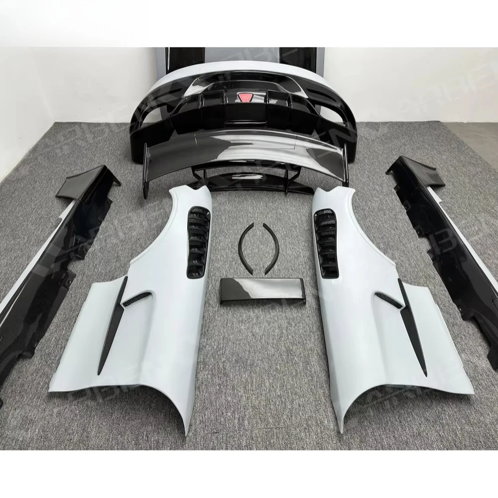 Semi Carbon Fiber Body Kit Front Rear Bumper Hood Side Skirt Mud Flap Spoiler Bodykit for  GT GTC GTS2015-2018