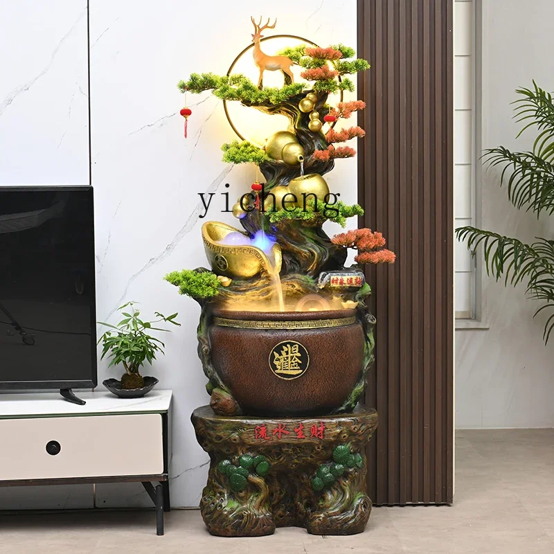 L8-12 Flowing Water Wealth Ornament Circulating Water Floor Feng Shui Wheel Decoration Water Feature