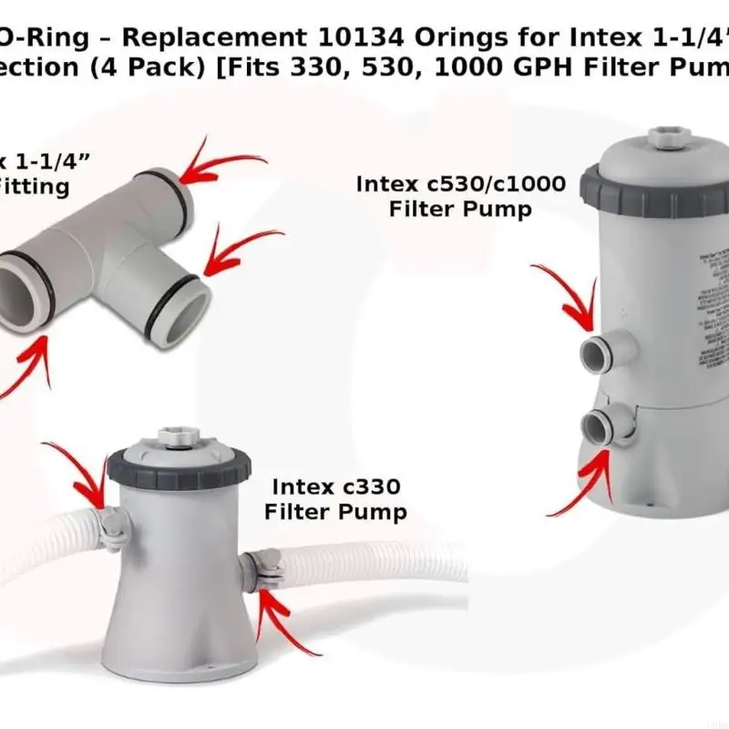 Ten Pack Elastomer Gaskets Developed For Over Ground Pool Filter Arrangements 1 single Foot Hose