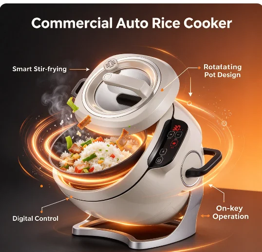 Multifunctional Fully Automatic Drum Cooking Robot Household Commercial Smart Stir Fry Wok Machine for Fried Rice and Various