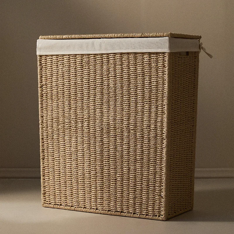 Disassemble and assemble paper rope woven laundry basket, laundrybasket, change clothes storagebasket, foldable household larg