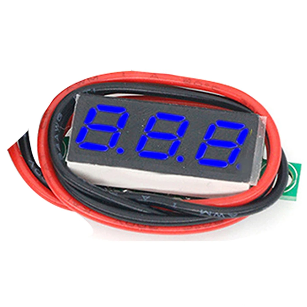 L70A Blue LED Digital Voltmeter 0.28 Inch Mini LED DC 0-100V Car Auto Motorcycle Voltage Tester Meter Detector 10Pcs