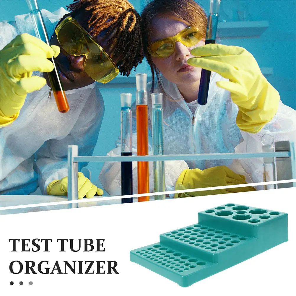2Pcs Multifunctional Plastic Test Tube Rack Trapezoidal Centrifuge Tube Holder for 4-28mm Diameter Tubes Laboratory Organizer
