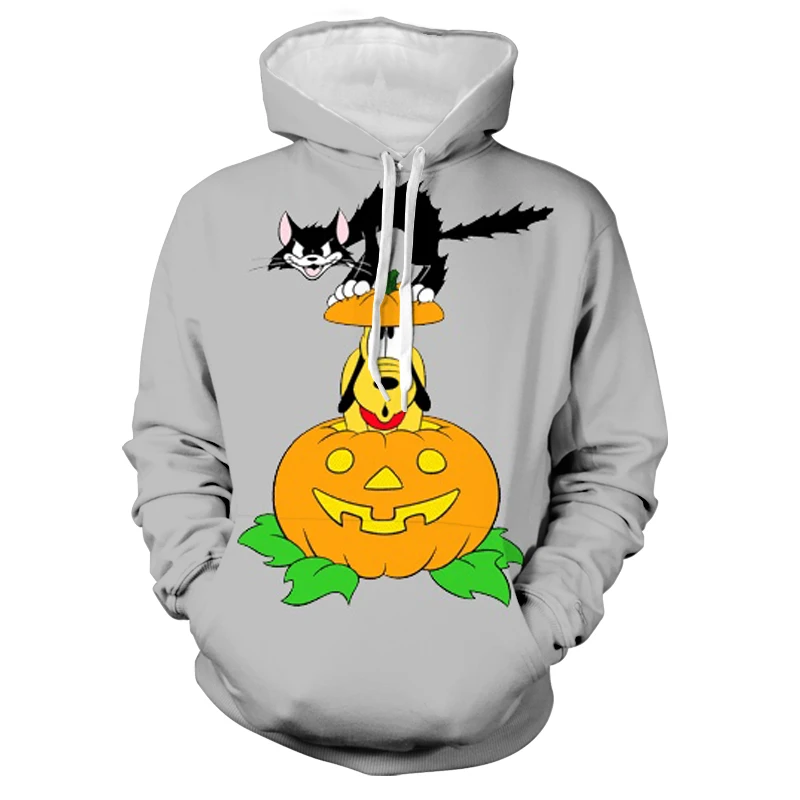 Sweat-shirt à capuche à manches longues pour hommes, nouvelle Collection d\'halloween, Harajuku, marque Disney Stitch et Mickey, imprimé en 3D,