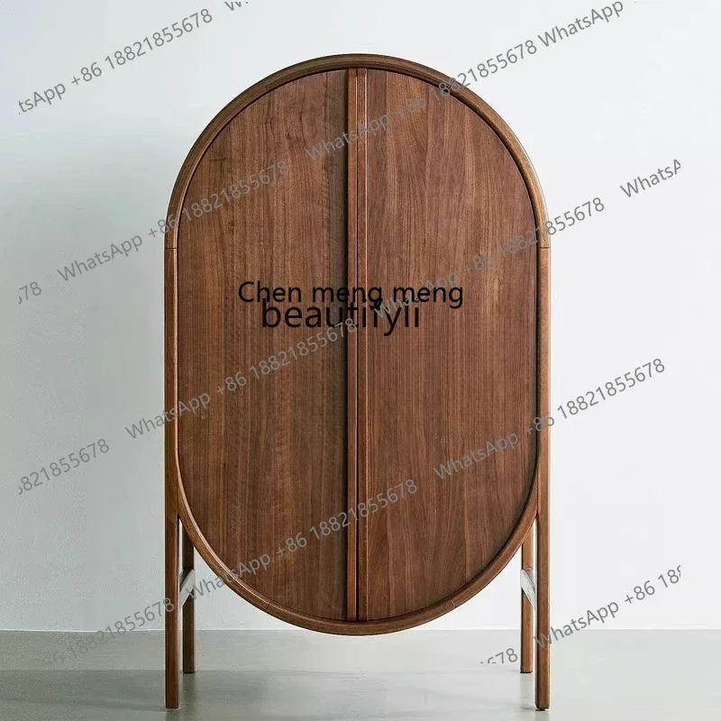 

ss8350 Цвет скандинавского массива дерева ореха, креативный арочный шкаф для хранения вещей, современный простой высокий шкаф