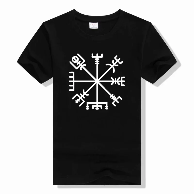 Vegvisir Futhark Runes Navigator Valhalla Odin celtic norse mythology Short Sleeve T Shirt for men Crazy TShirt o-Neck print tee