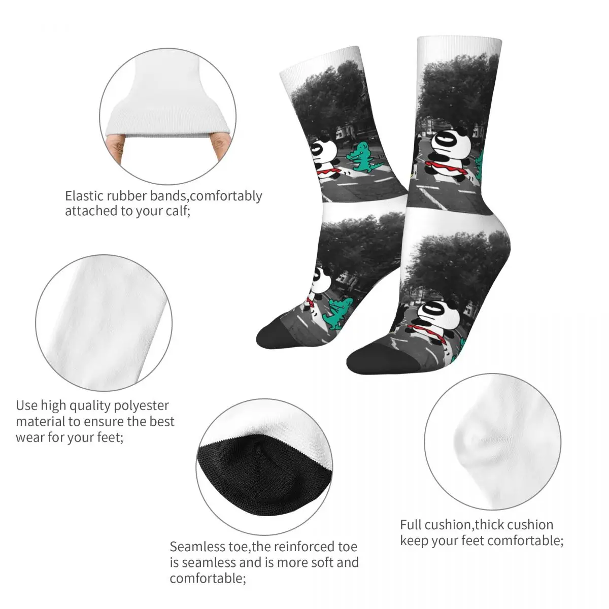 New Male Men Socks Harajuku Badtz Maru Crosswalk Sock Graphic Women Socks Spring Summer Autumn Winter