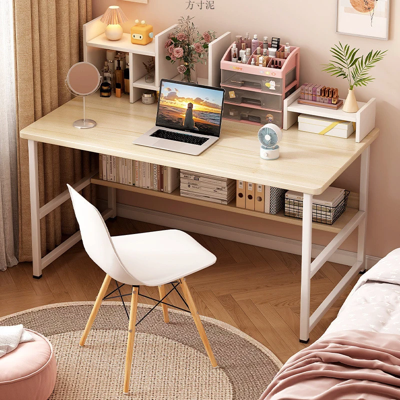 

Writing Desk With Four-Tier Storage Shelves, Suitable For Home Office Desks