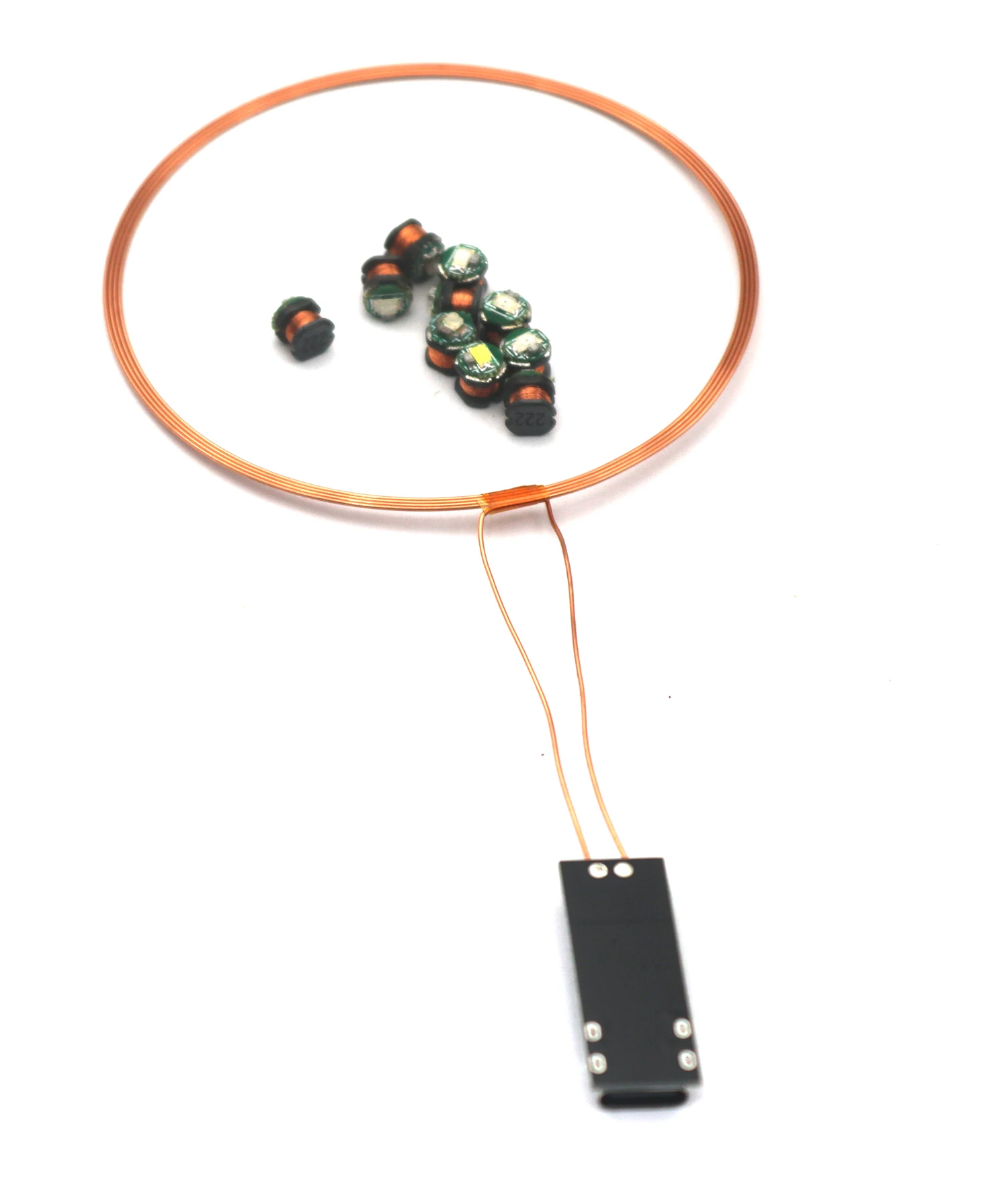 0~70mm Distance Wireless Power Supply Transmitter Coil Charging TYPC-C USE + 10pcs Led Receiver Lamp Lighting Light Gundam Model