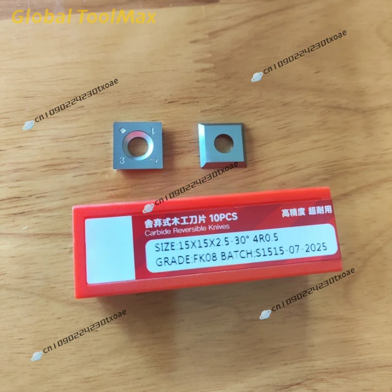 10pcs / Pack 15mm Square Carbide Steel Cutter Knives Blade 15x15x2.5-30° R150 with Screws Environmental Protect DropShipping