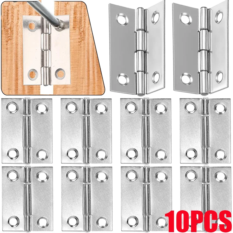 

2-20PCS Stainless Steel Folding Butt Hinges Furniture Cabinet Door Hinges Bookcase Window Cabinet Door Hardware Tools Fitting