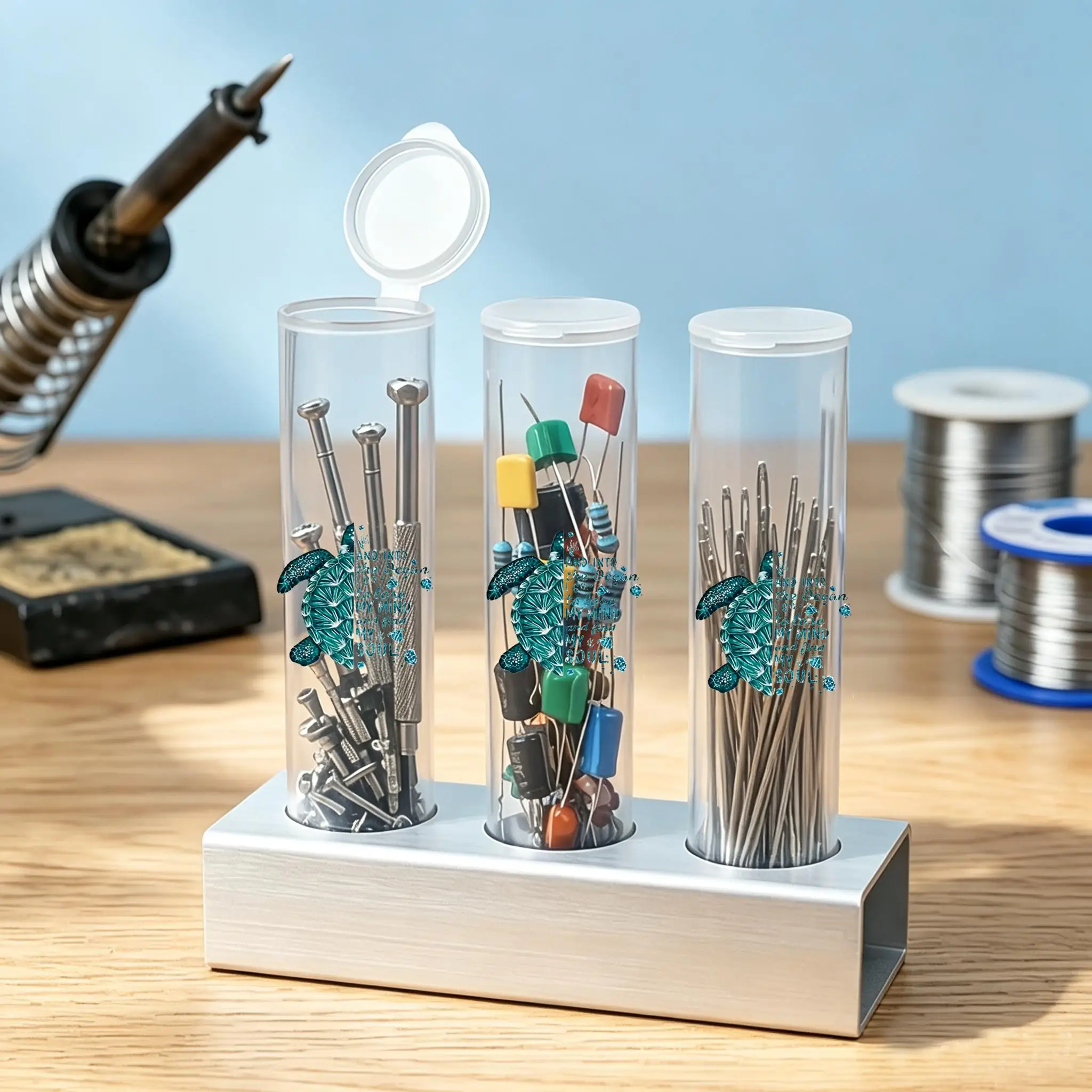 Sea Turtle Mini Storage Box, Travel Capsule Pill Case, Food-Grade PP Cylindrical Container for Small Parts & Tiny Items